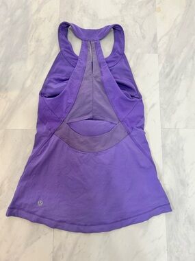 Lululemon Purple Racerback Athletic Tank with Mesh Panels
